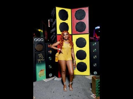 Magnum ‘Bashment’ patron Tia Edwards had all the dancehall ravers inside the party crushing on her in this mustard crochet two-piece set