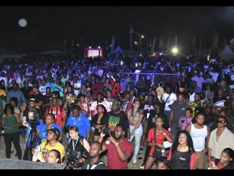 Patrons enjoying Reggae Sumfest Global Sound Clash last year in Montego Bay.